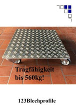 Lade das Bild in den Galerie-Viewer, Schwerlast Pflanzenroller AluGrip-SV560 bis 560kg Indoor Outdoor Alu (AluRiffel5/6,5-650x650)
